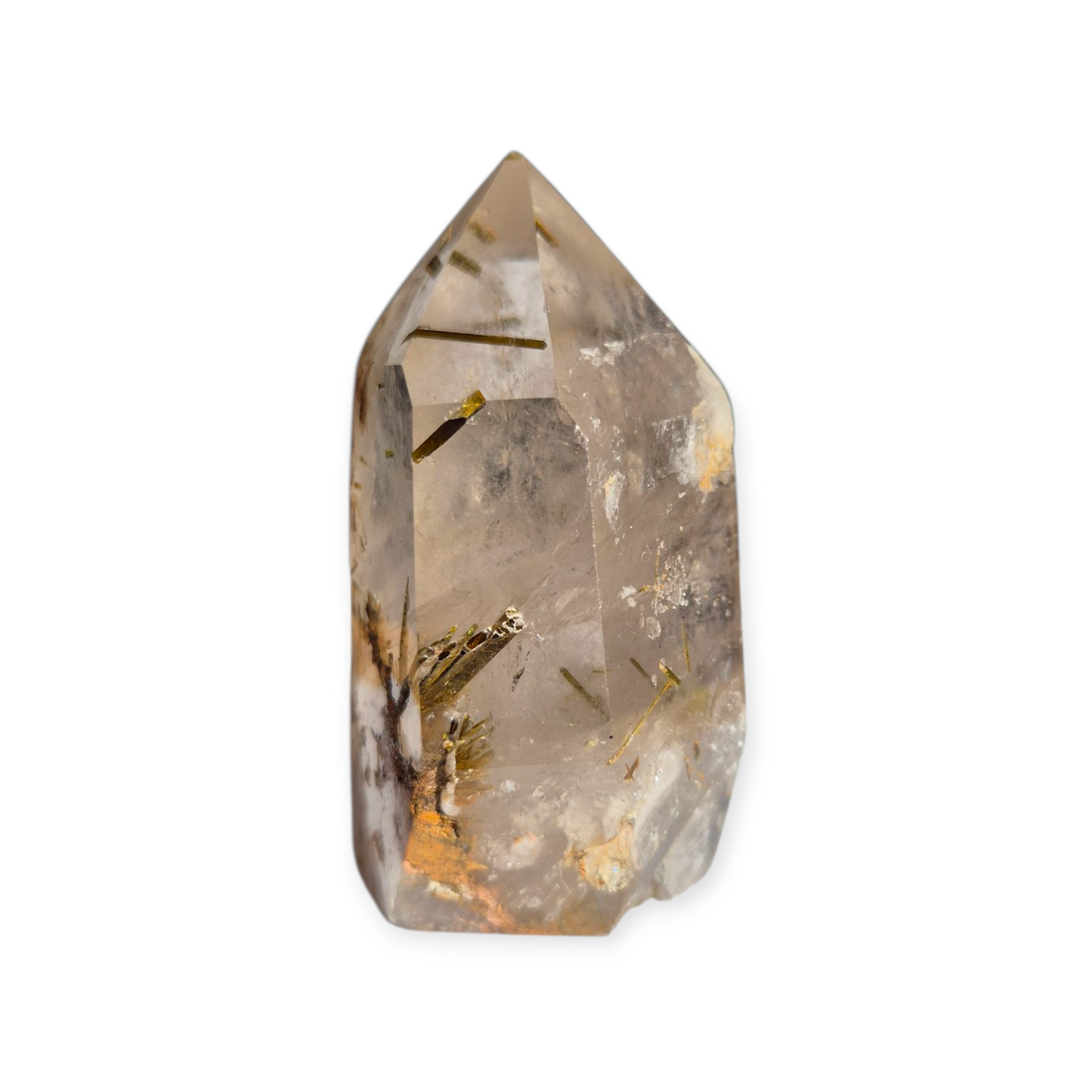 Crystals - Green Tourmaline in Smoky Quartz Generator/Tower