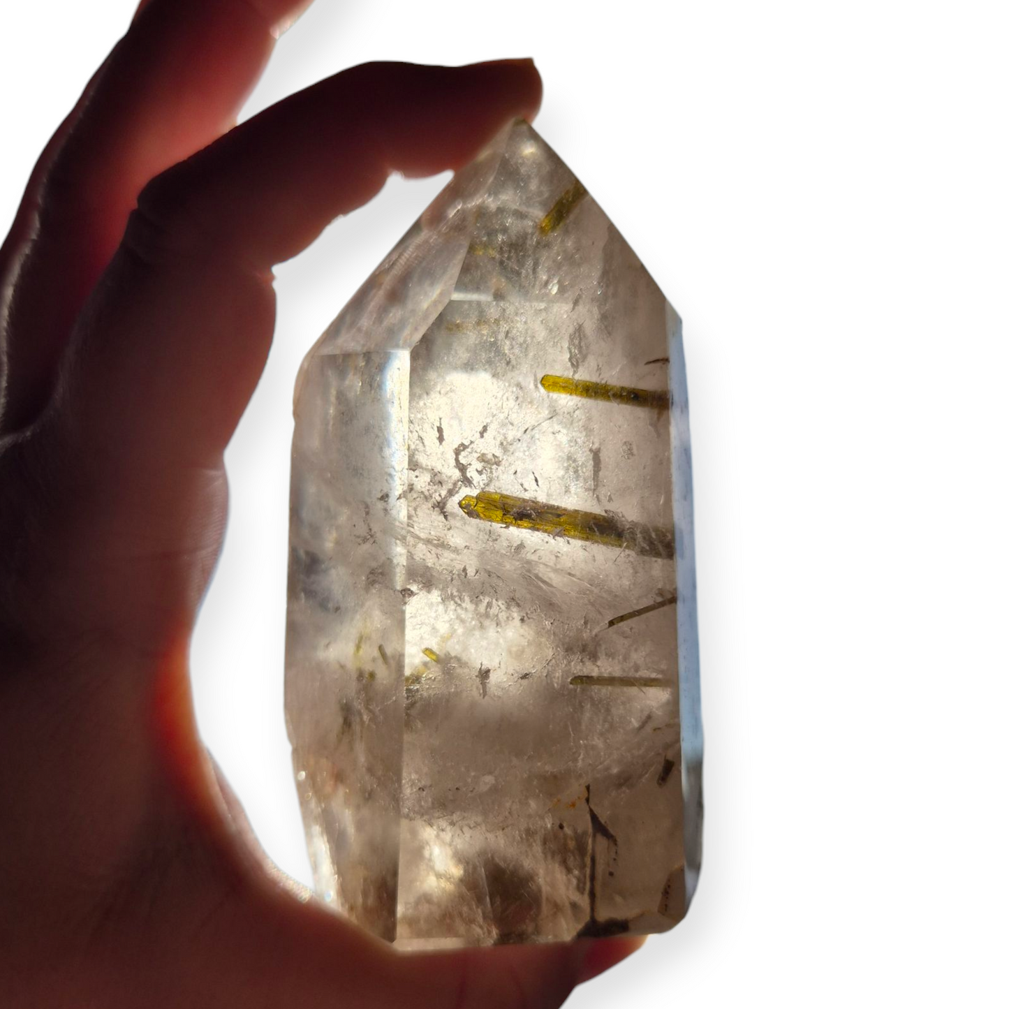 Crystals - Green Tourmaline in Smoky Quartz Generator/Tower