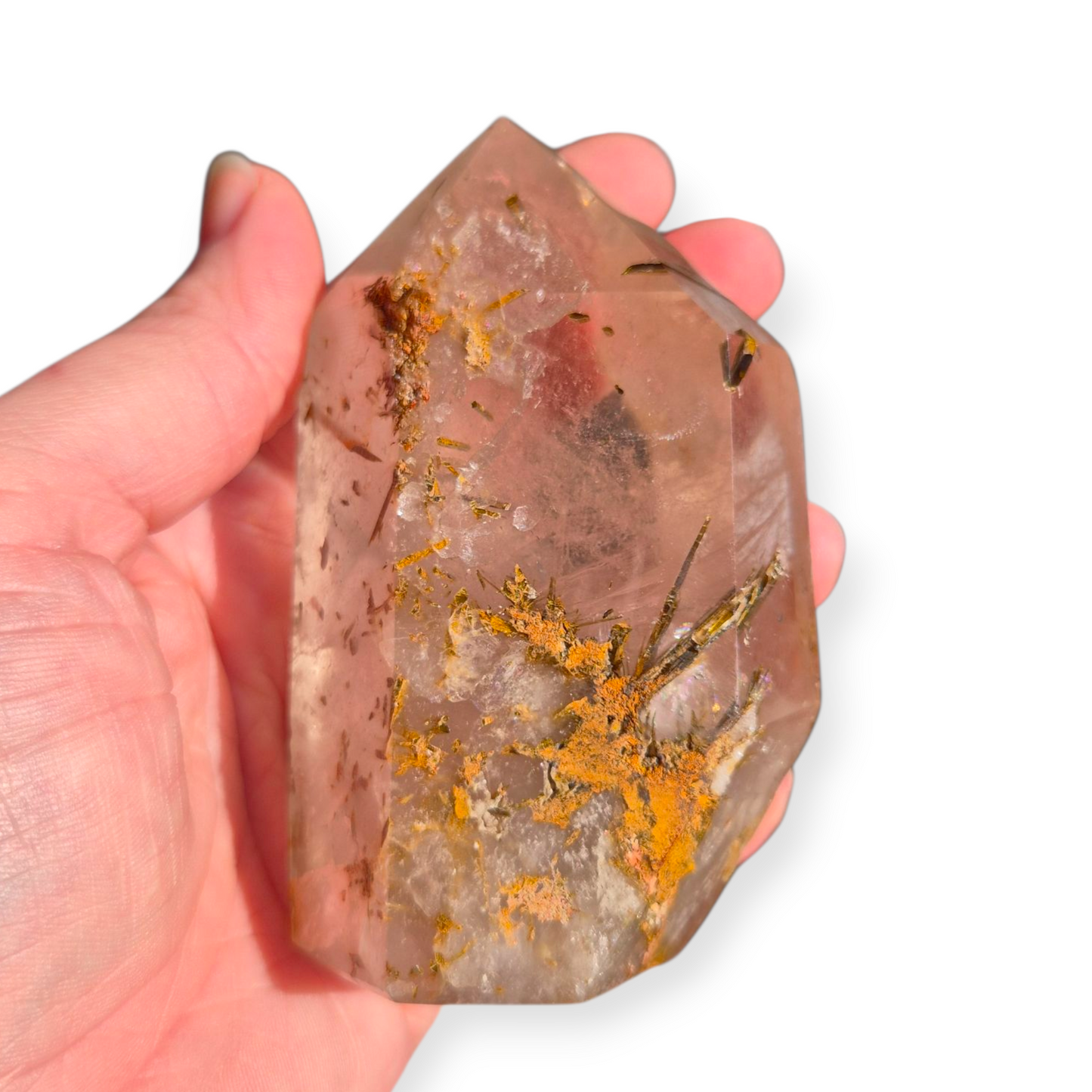 Crystals - Green Tourmaline in Smoky Quartz Generator/Tower
