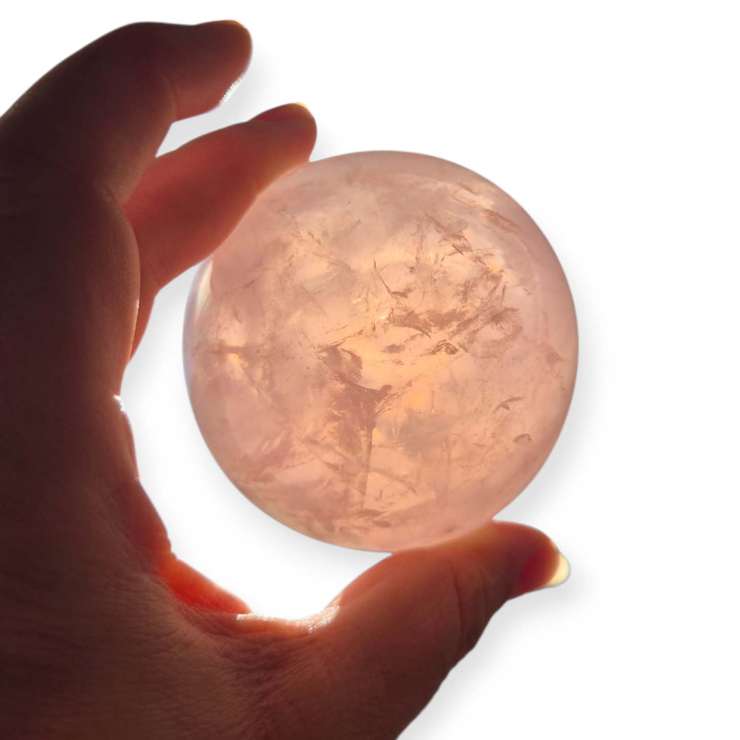 Crystals - Rose Quartz Sphere (with Star)