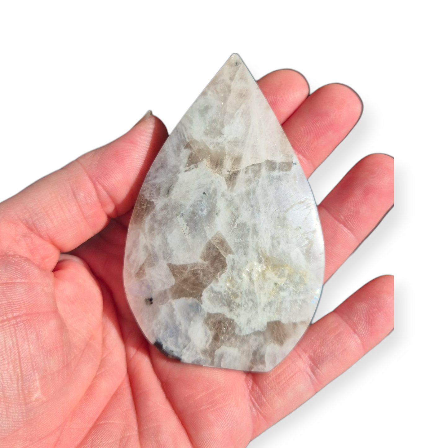 Crystals - Rainbow Moonstone (with Smoky Quartz inclusions) Freeform