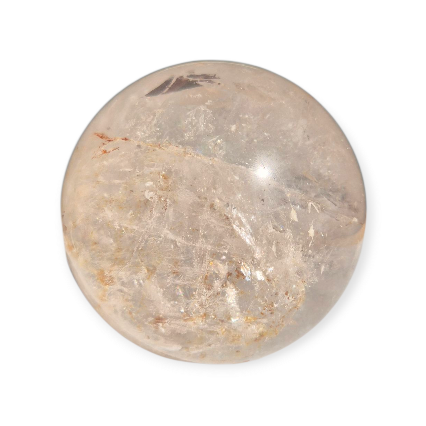 Crystals - Clear Quartz Sphere (with Small Hematoid Quartz Inclusion)