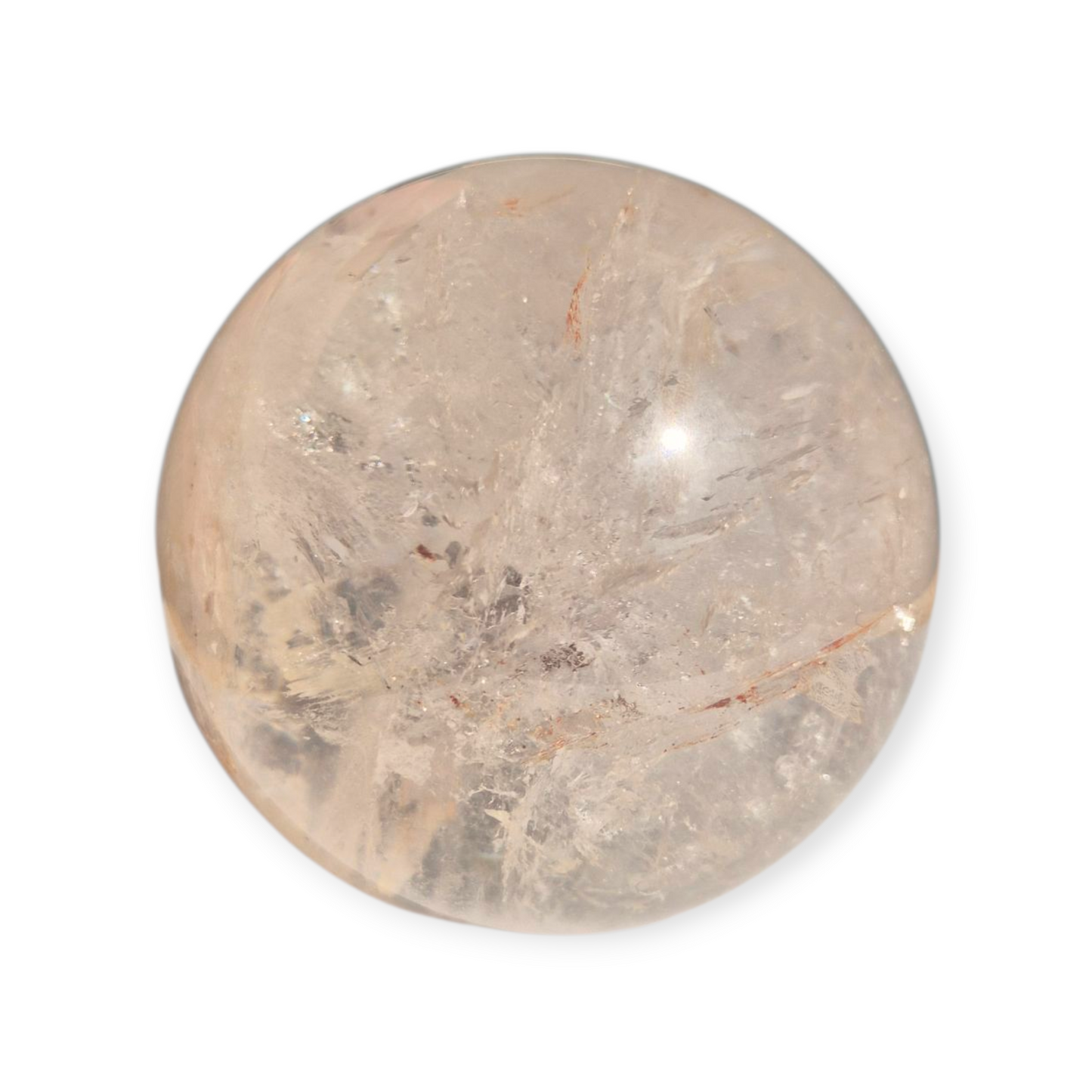 Crystals - Clear Quartz Sphere (with Small Hematoid Quartz Inclusion)