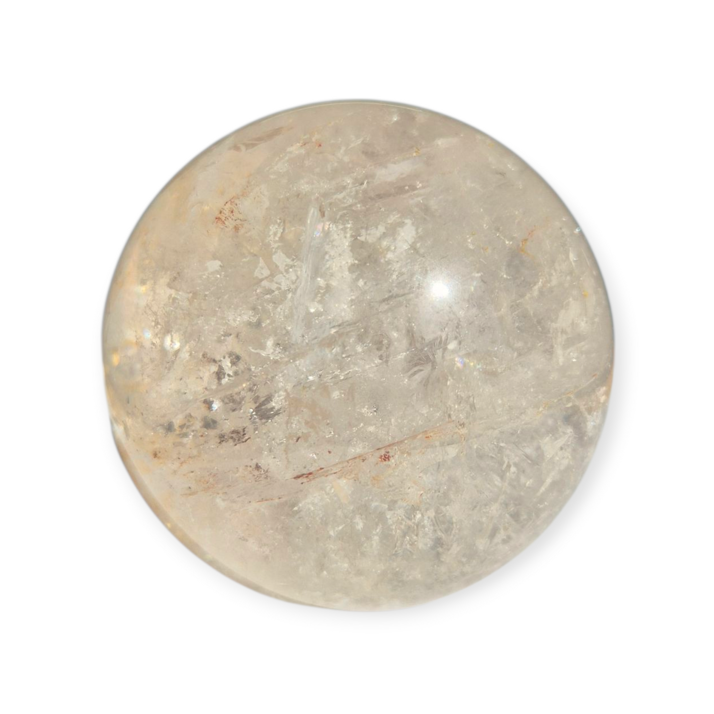 Crystals - Clear Quartz Sphere (with Small Hematoid Quartz Inclusion)