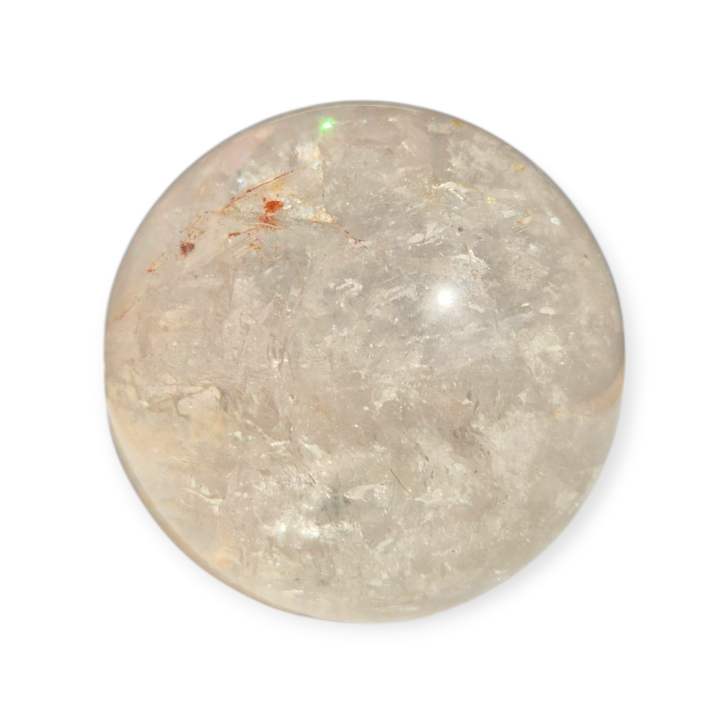 Crystals - Clear Quartz Sphere (with Small Hematoid Quartz Inclusion)