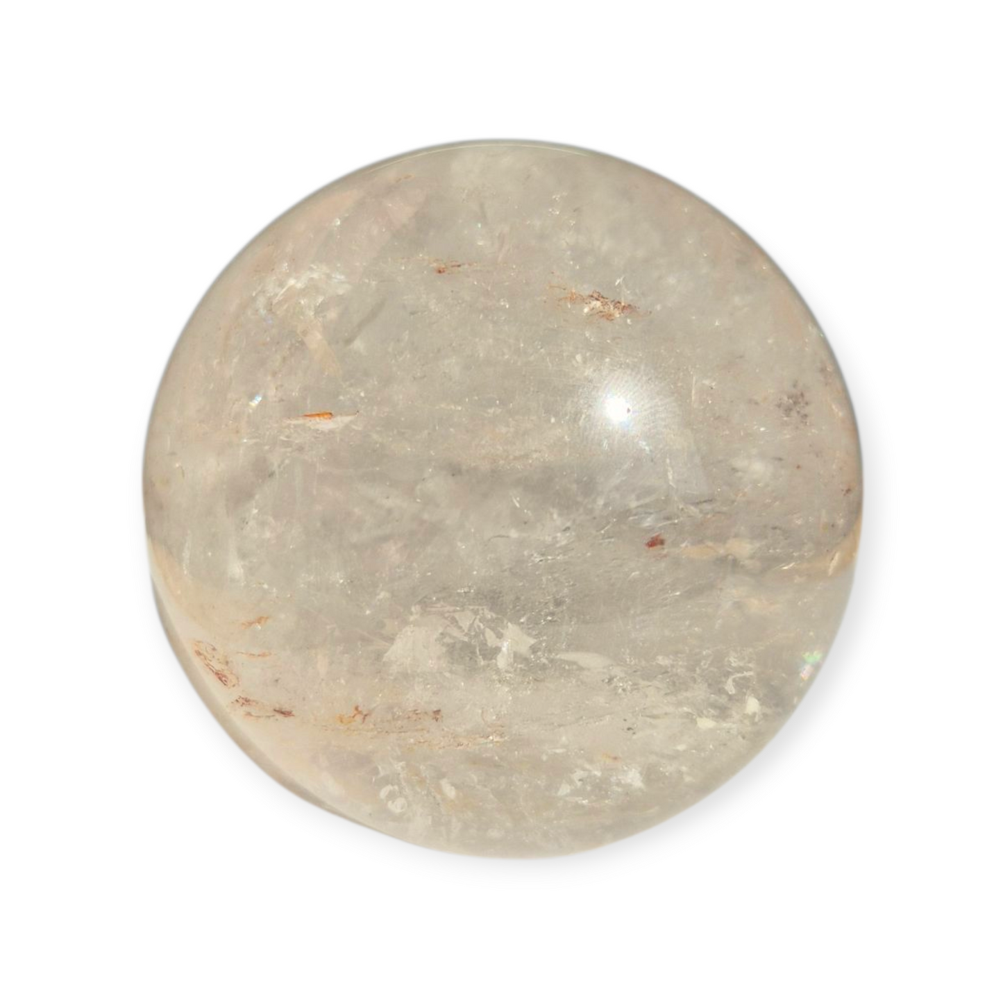 Crystals - Clear Quartz Sphere (with Small Hematoid Quartz Inclusion)