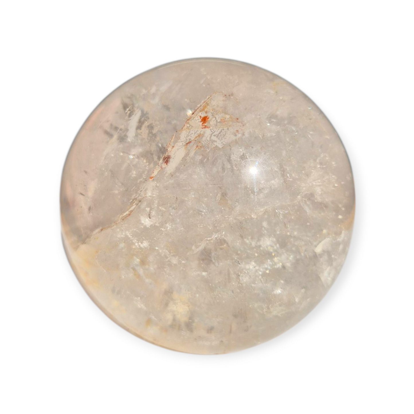 Crystals - Clear Quartz Sphere (with Small Hematoid Quartz Inclusion)