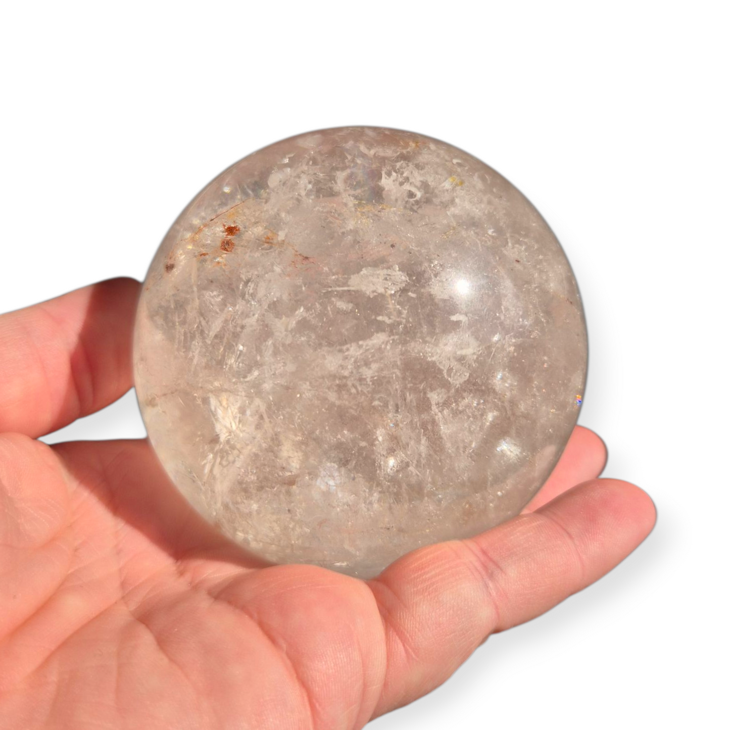 Crystals - Clear Quartz Sphere (with Small Hematoid Quartz Inclusion)