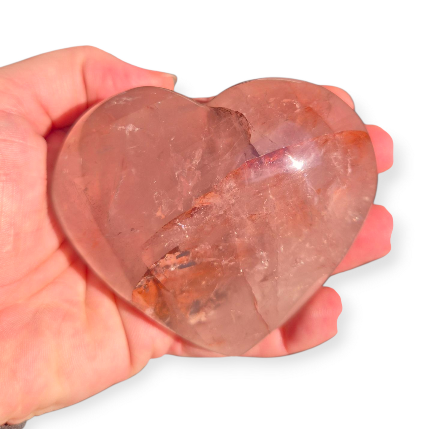 Crystals - Fire Quartz (Hematoid Quartz) Polished Heart