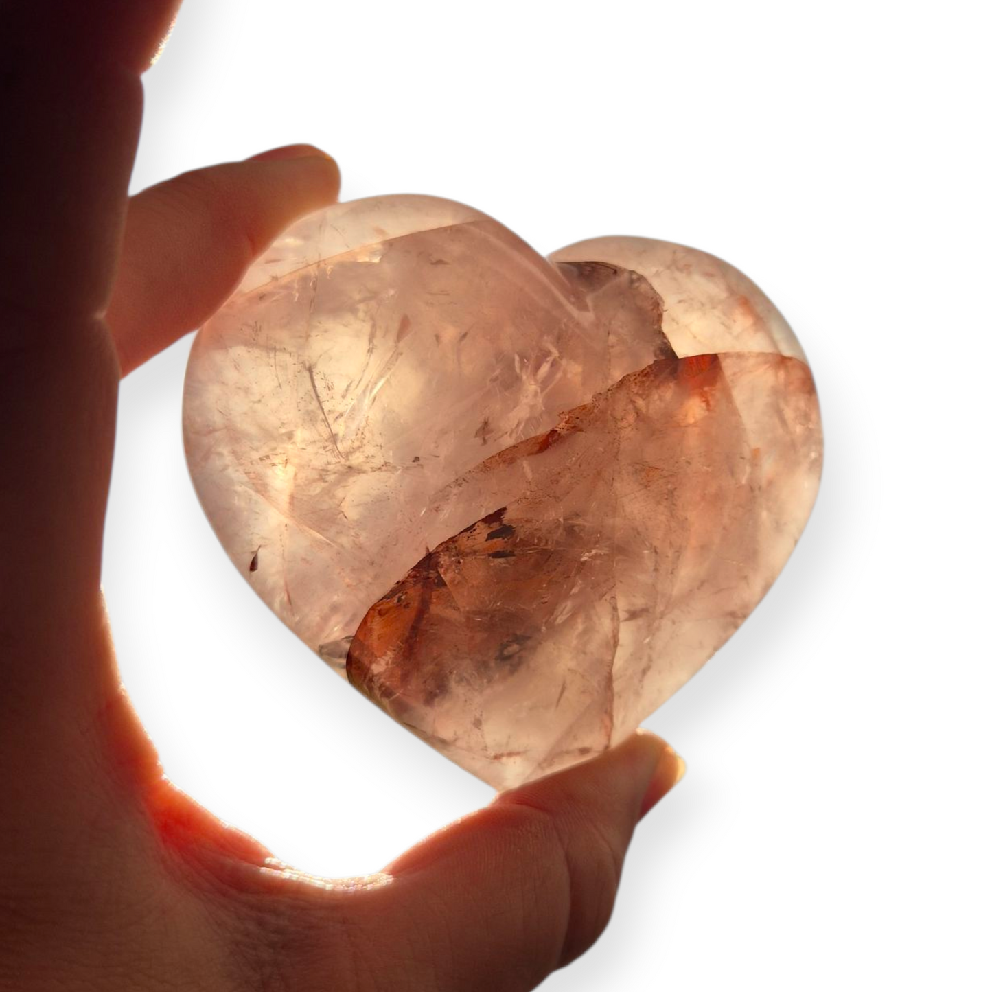 Crystals - Fire Quartz (Hematoid Quartz) Polished Heart