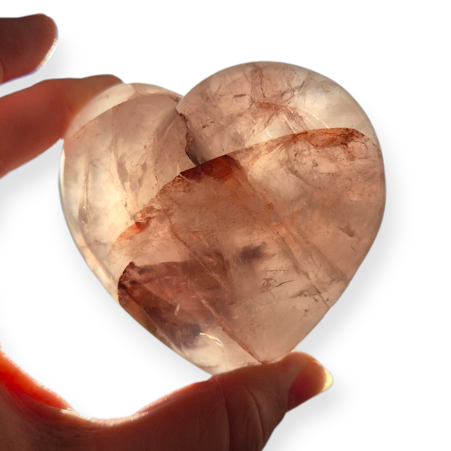 Crystals - Fire Quartz (Hematoid Quartz) Polished Heart