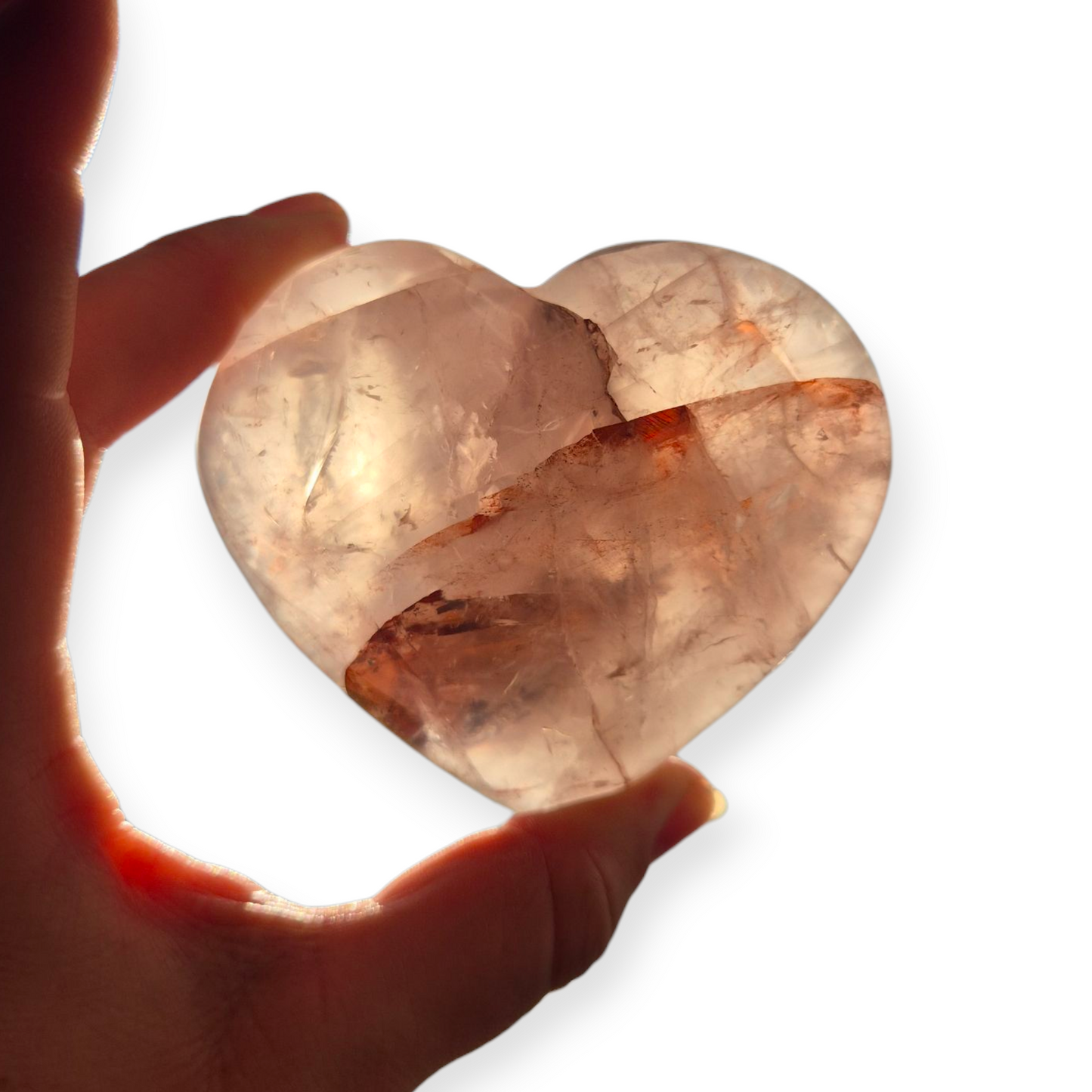 Crystals - Fire Quartz (Hematoid Quartz) Polished Heart