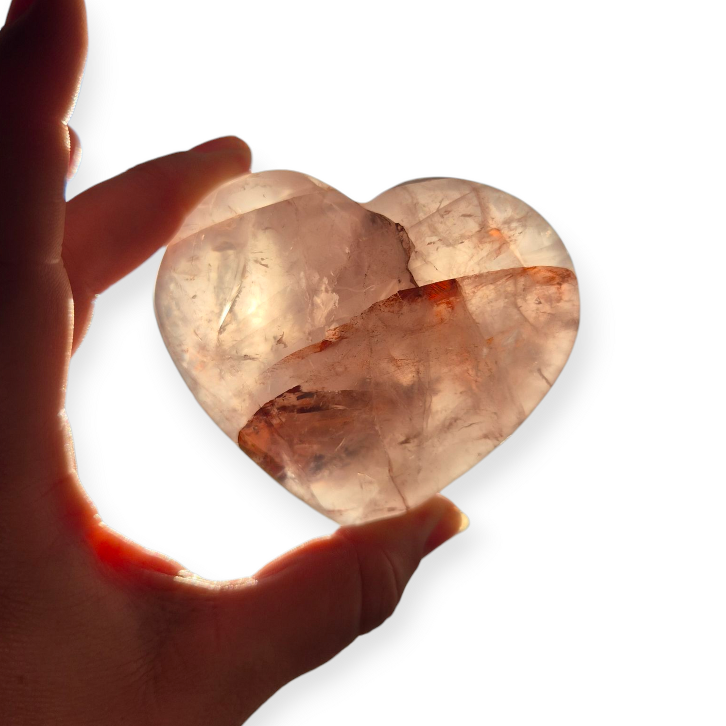 Crystals - Fire Quartz (Hematoid Quartz) Polished Heart