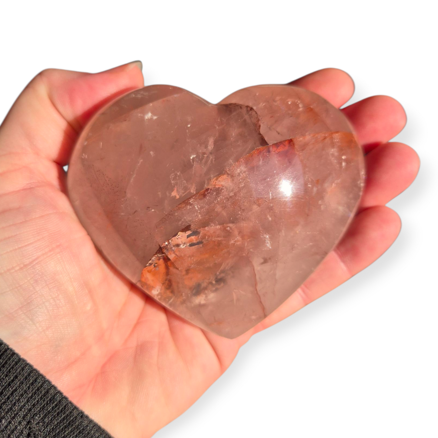 Crystals - Fire Quartz (Hematoid Quartz) Polished Heart