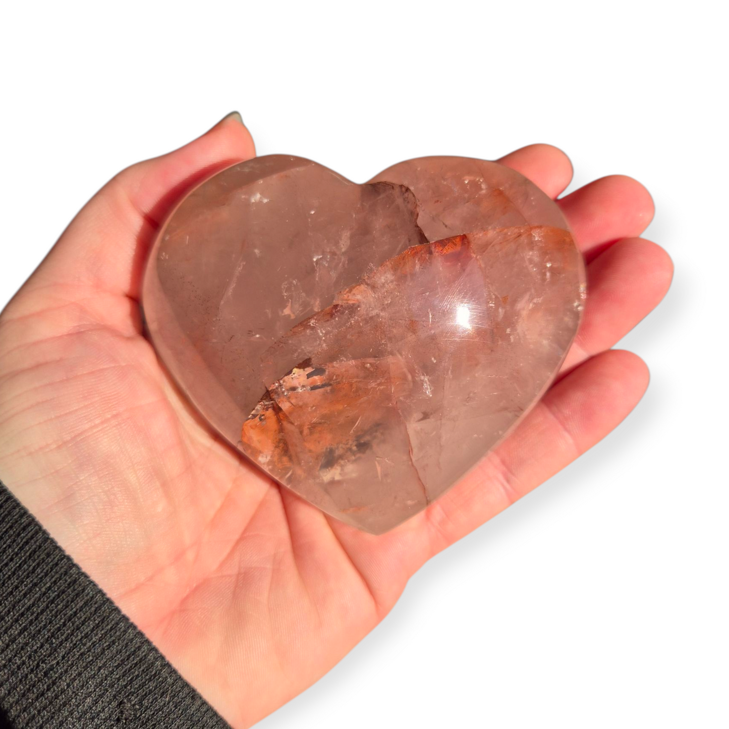 Crystals - Fire Quartz (Hematoid Quartz) Polished Heart