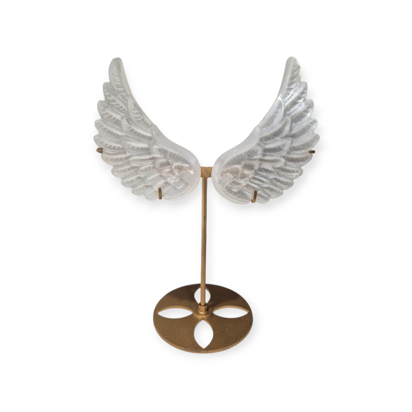 Crystals - Selenite Angel Wings on Stand