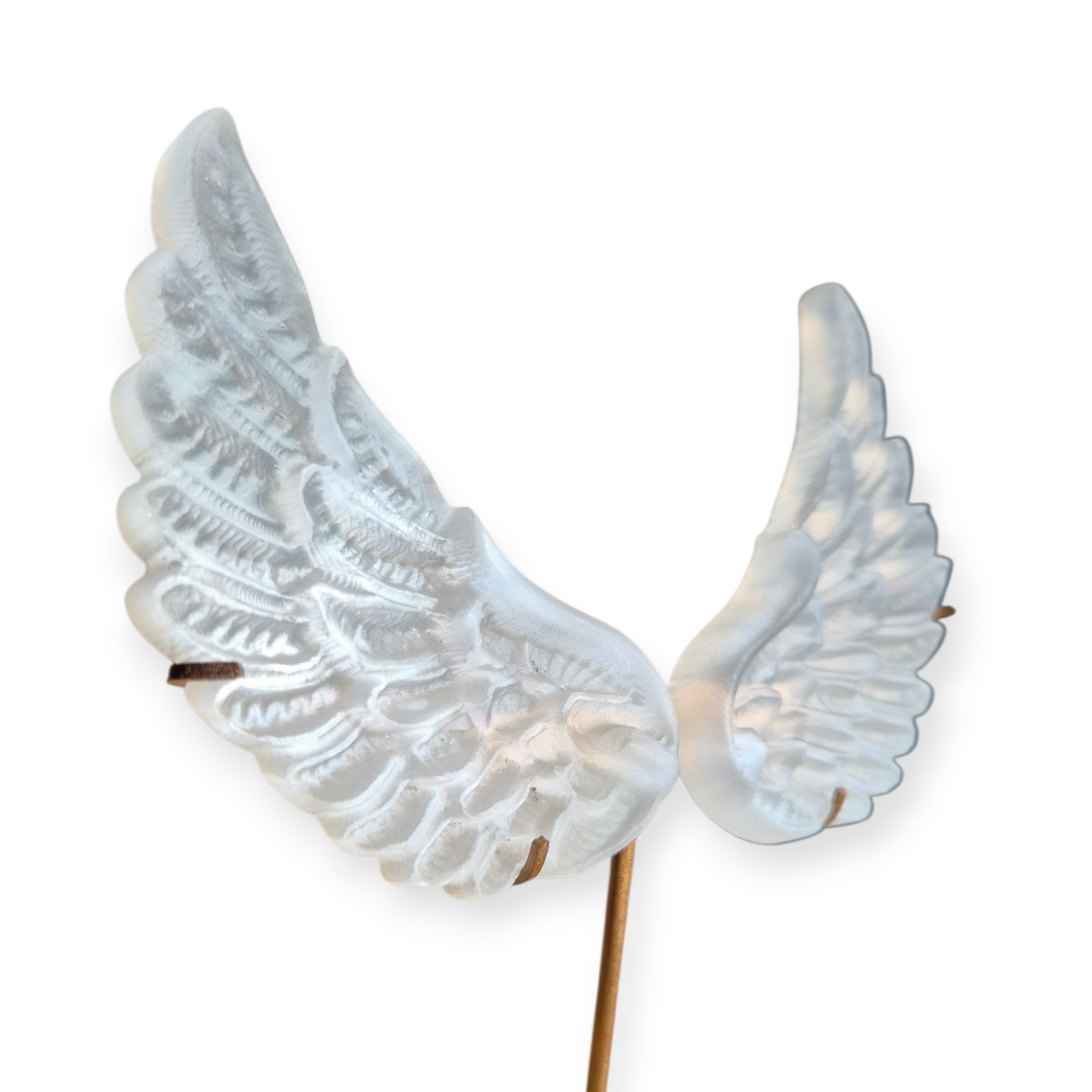 Crystals - Selenite Angel Wings on Stand