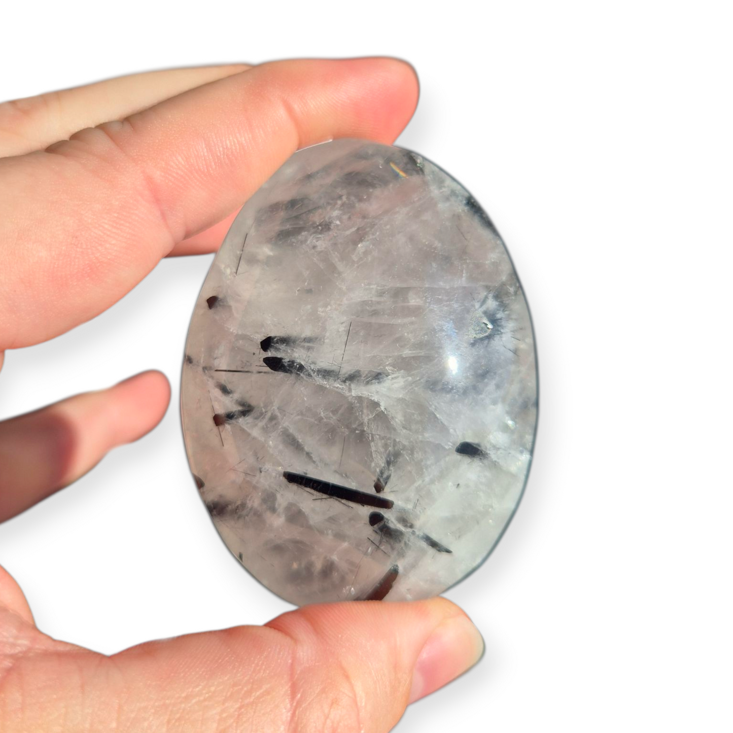 Crystals - Tourmalinated Quartz Palmstone