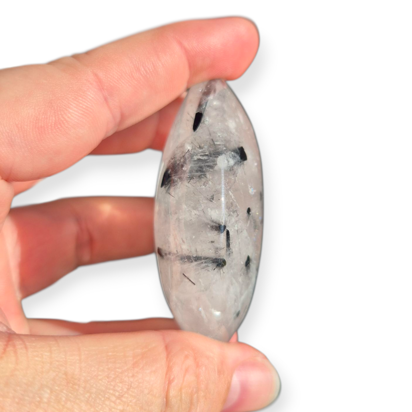 Crystals - Tourmalinated Quartz Palmstone