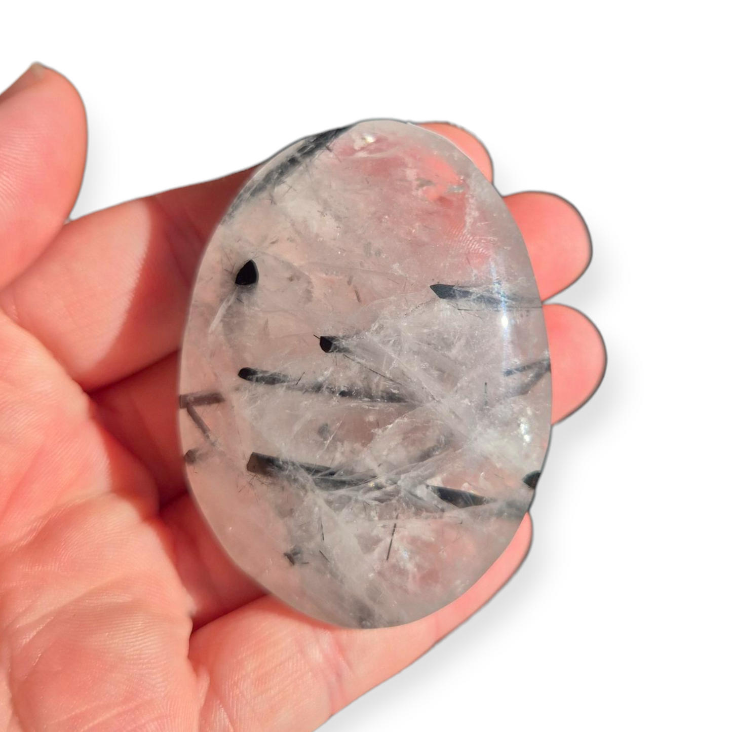Crystals - Tourmalinated Quartz Palmstone