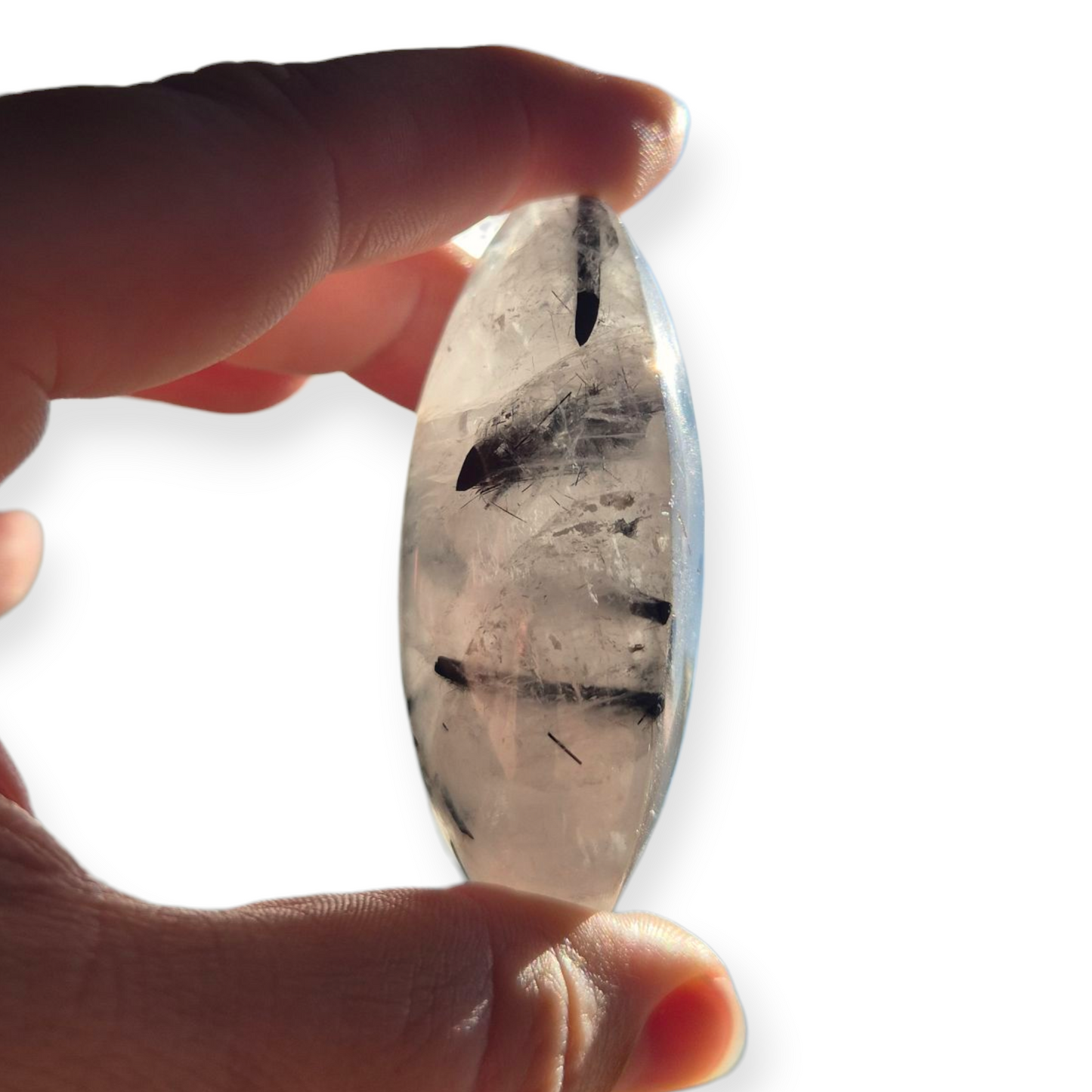 Crystals - Tourmalinated Quartz Palmstone