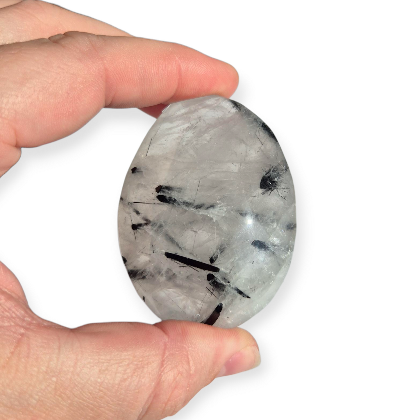 Crystals - Tourmalinated Quartz Palmstone