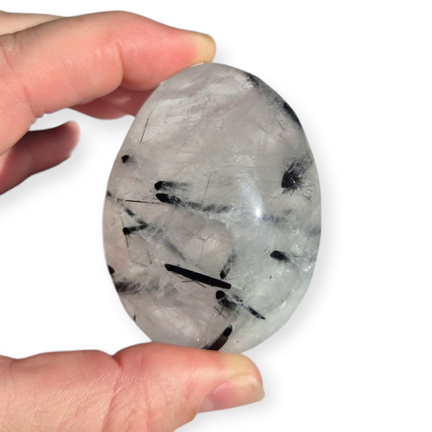 Crystals - Tourmalinated Quartz Palmstone