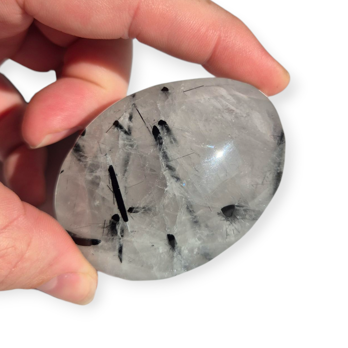 Crystals - Tourmalinated Quartz Palmstone