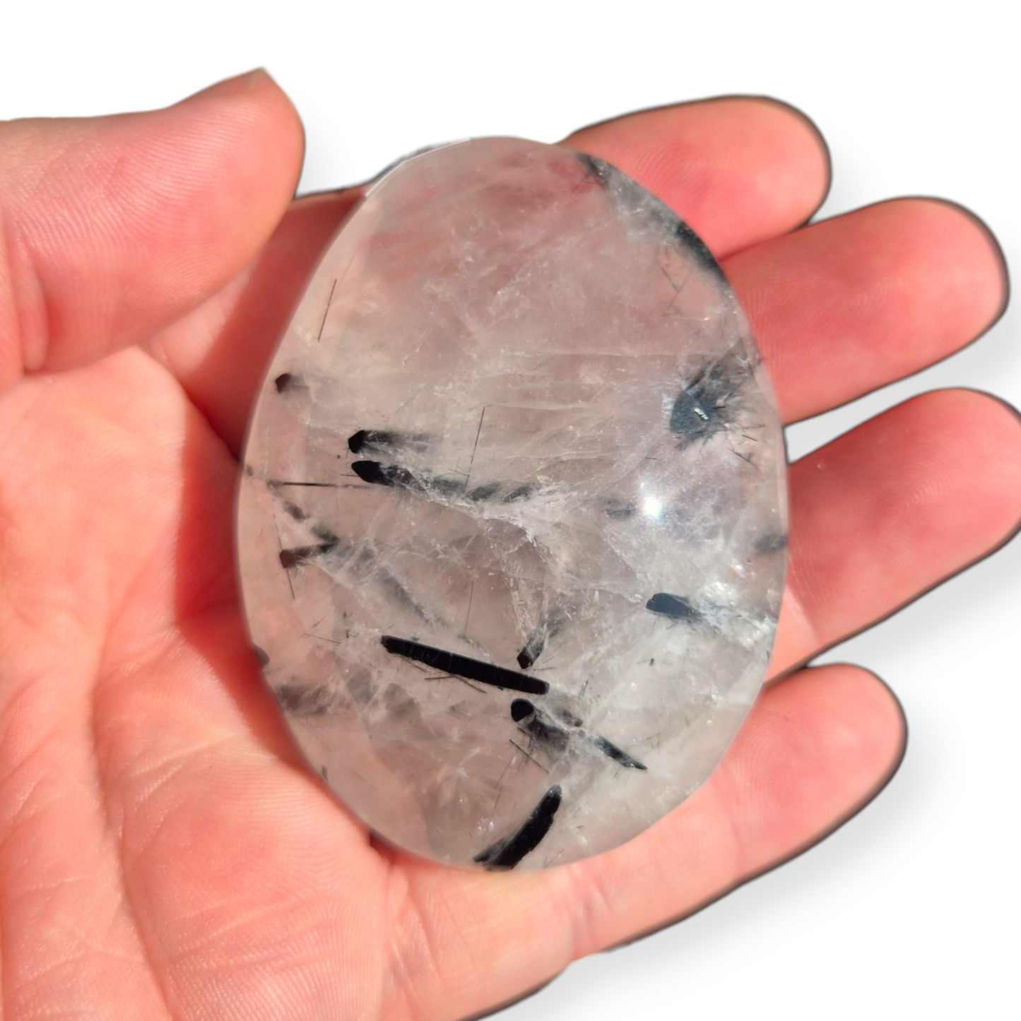 Crystals - Tourmalinated Quartz Palmstone