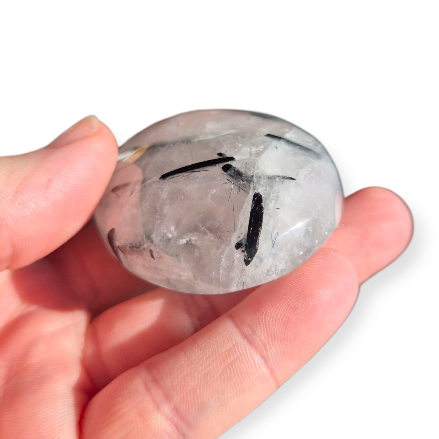 Crystals - Tourmalinated Quartz Palmstone