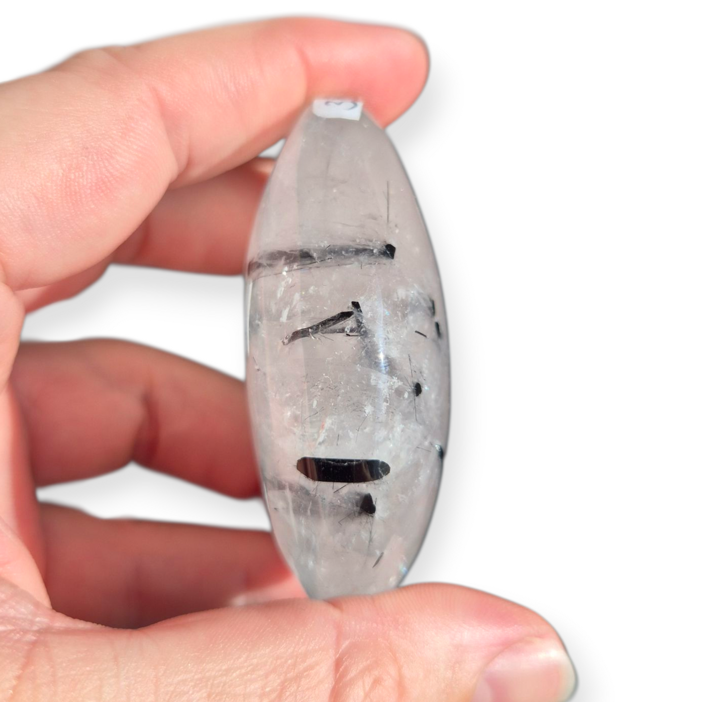 Crystals - Tourmalinated Quartz Palmstone