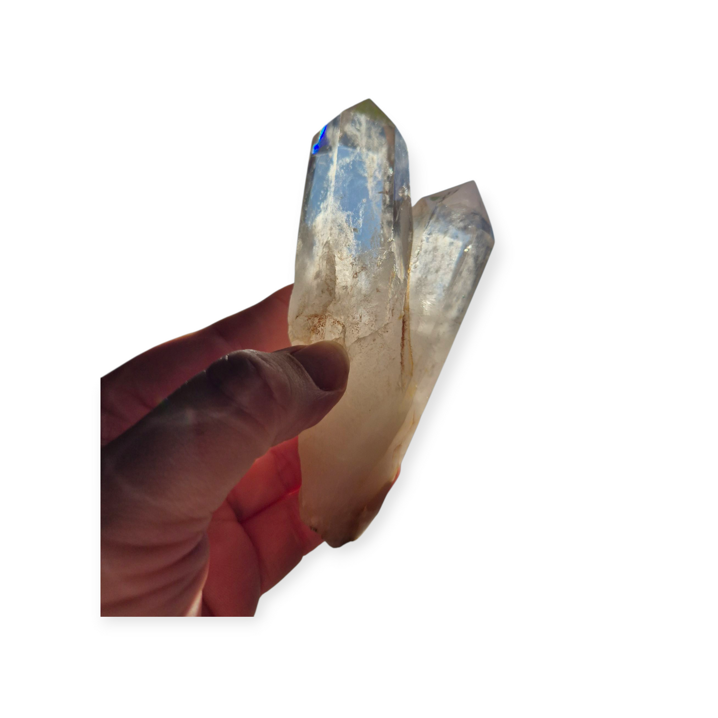 Crystals - Clear Quartz Double Generator/Tower with Gold Stand