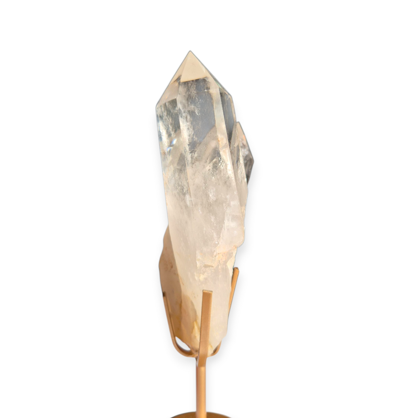 Crystals - Clear Quartz Double Generator/Tower with Gold Stand