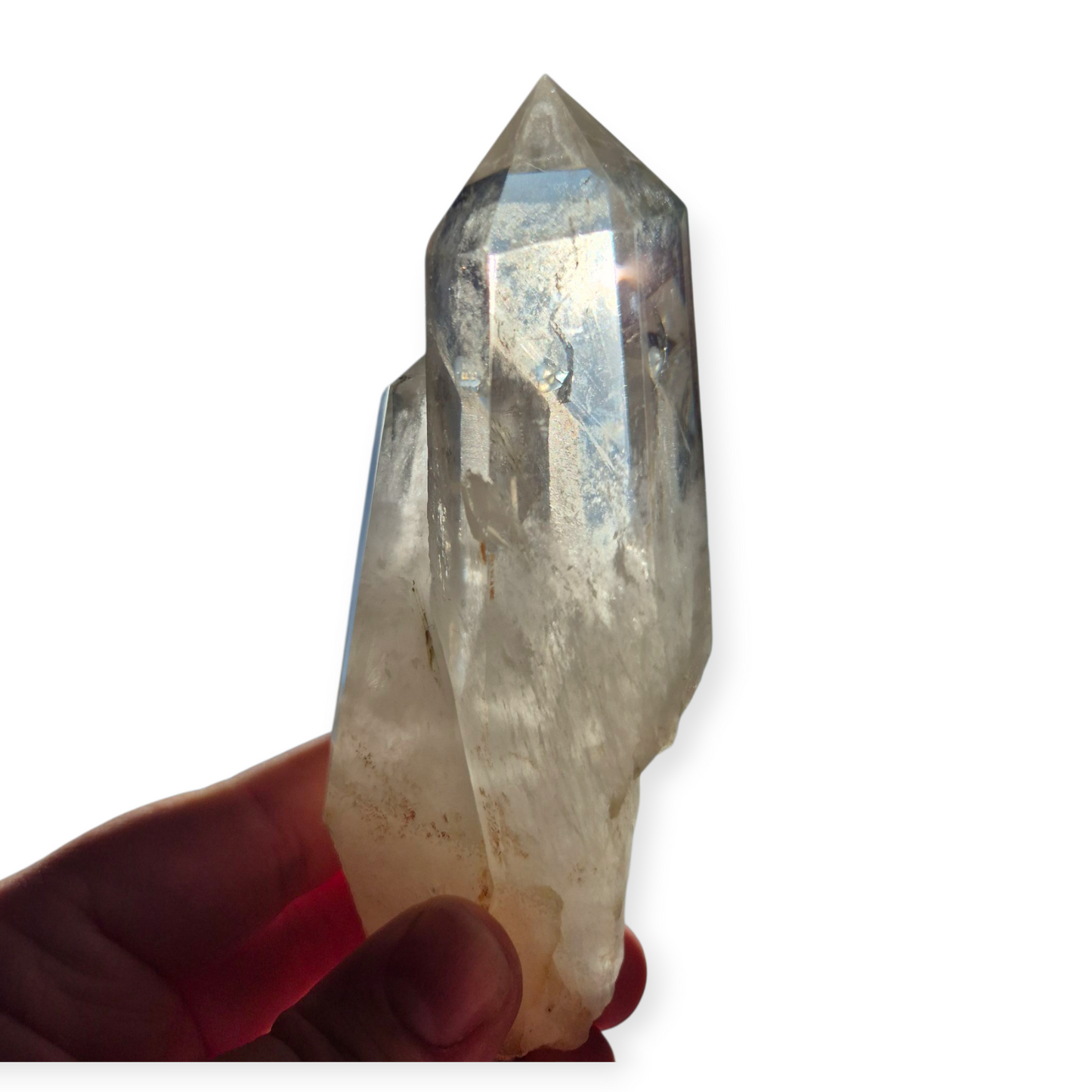 Crystals - Clear Quartz Double Generator/Tower with Gold Stand
