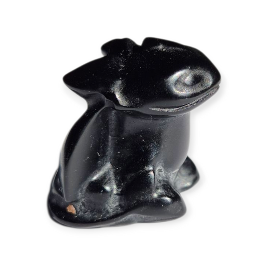 Crystals - Black Obsidian Toothless Dragon Carving