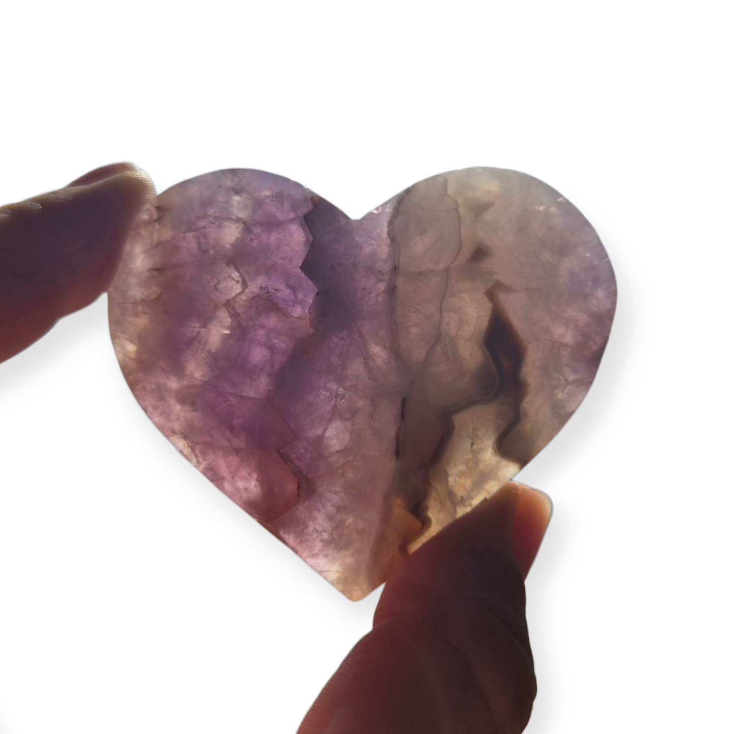 Crystals - Amethyst with Agate Polished Heart