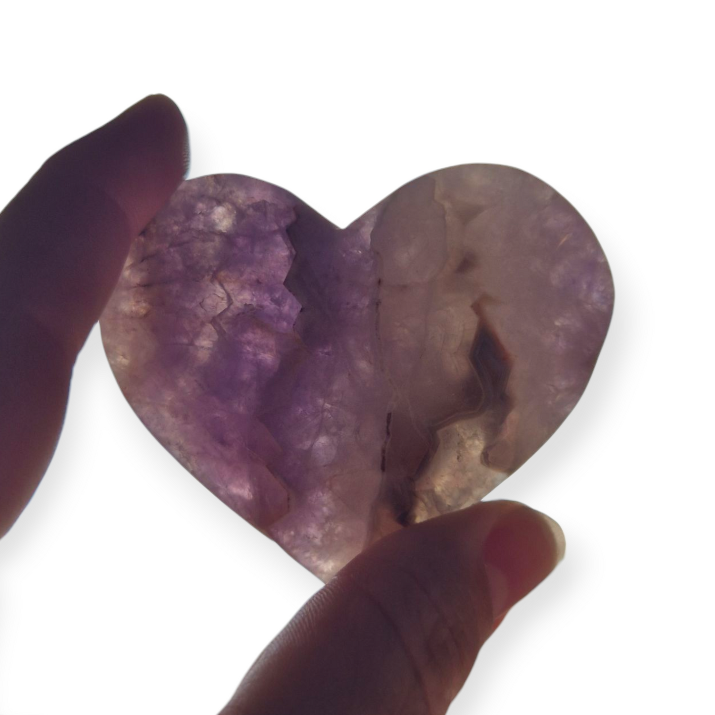 Crystals - Amethyst with Agate Polished Heart
