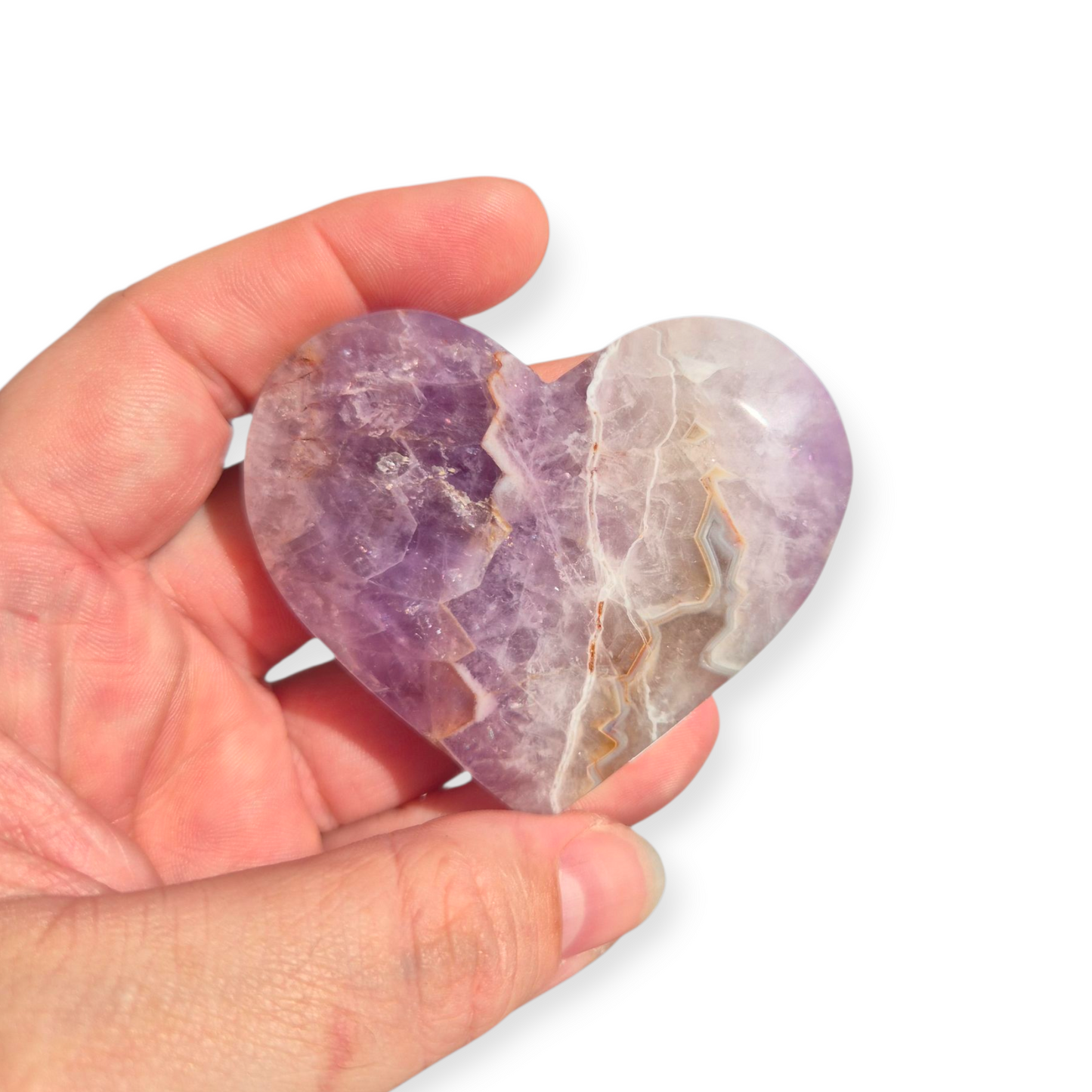Crystals - Amethyst with Agate Polished Heart