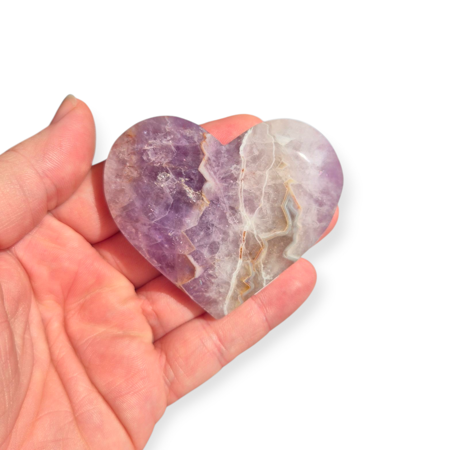 Crystals - Amethyst with Agate Polished Heart