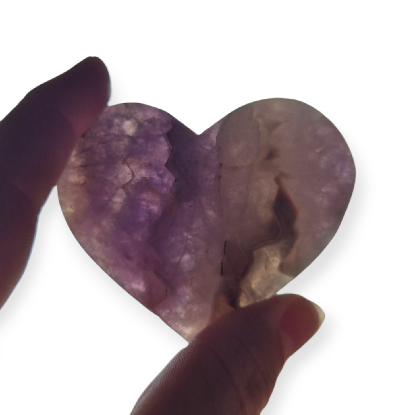 Crystals - Amethyst with Agate Polished Heart