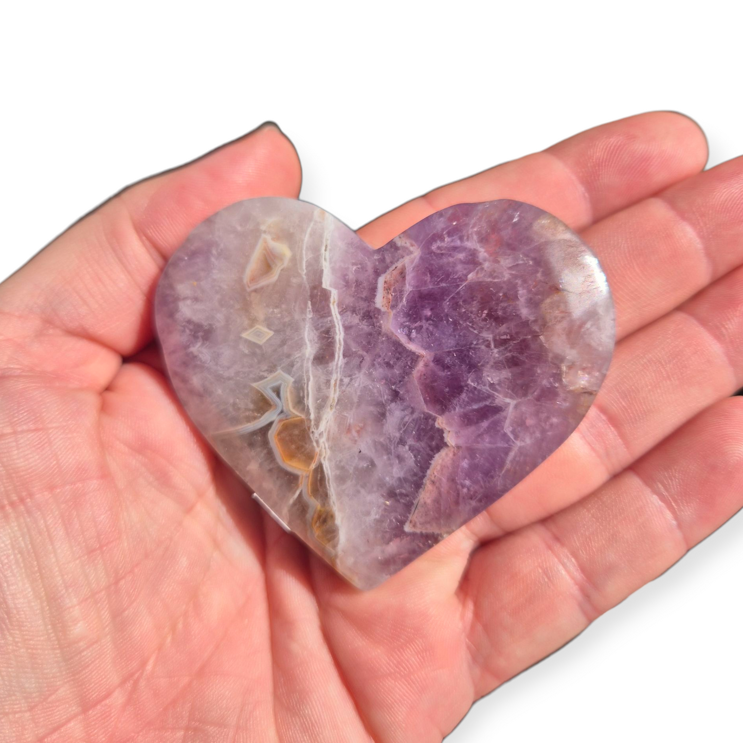 Crystals - Amethyst with Agate Polished Heart