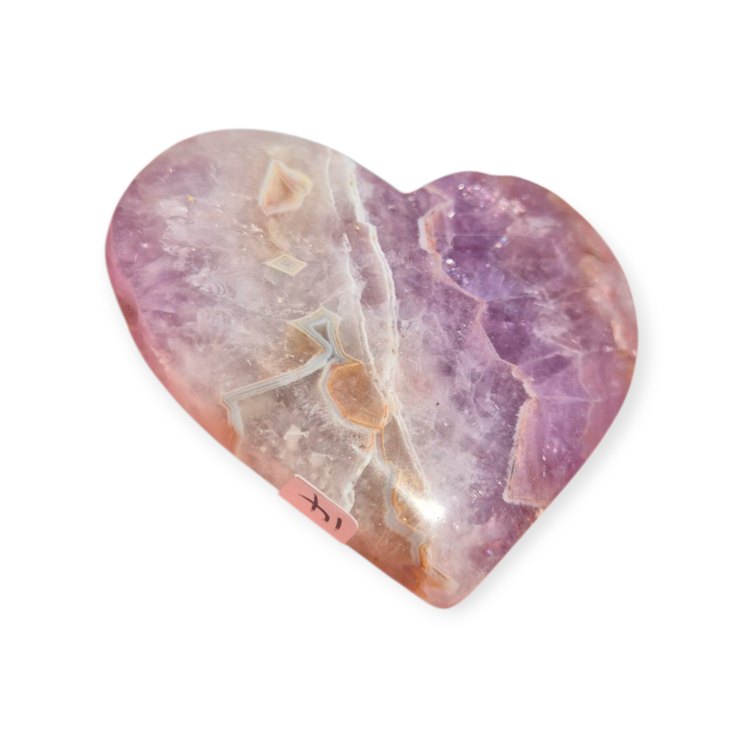 Crystals - Amethyst with Agate Polished Heart