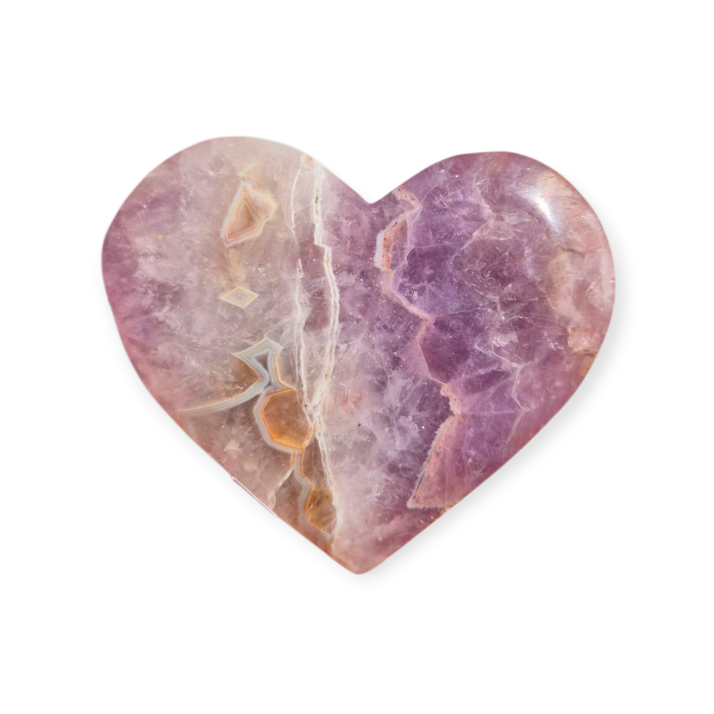 Crystals - Amethyst with Agate Polished Heart