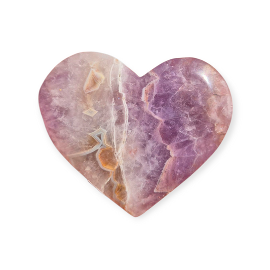Crystals - Amethyst with Agate Polished Heart