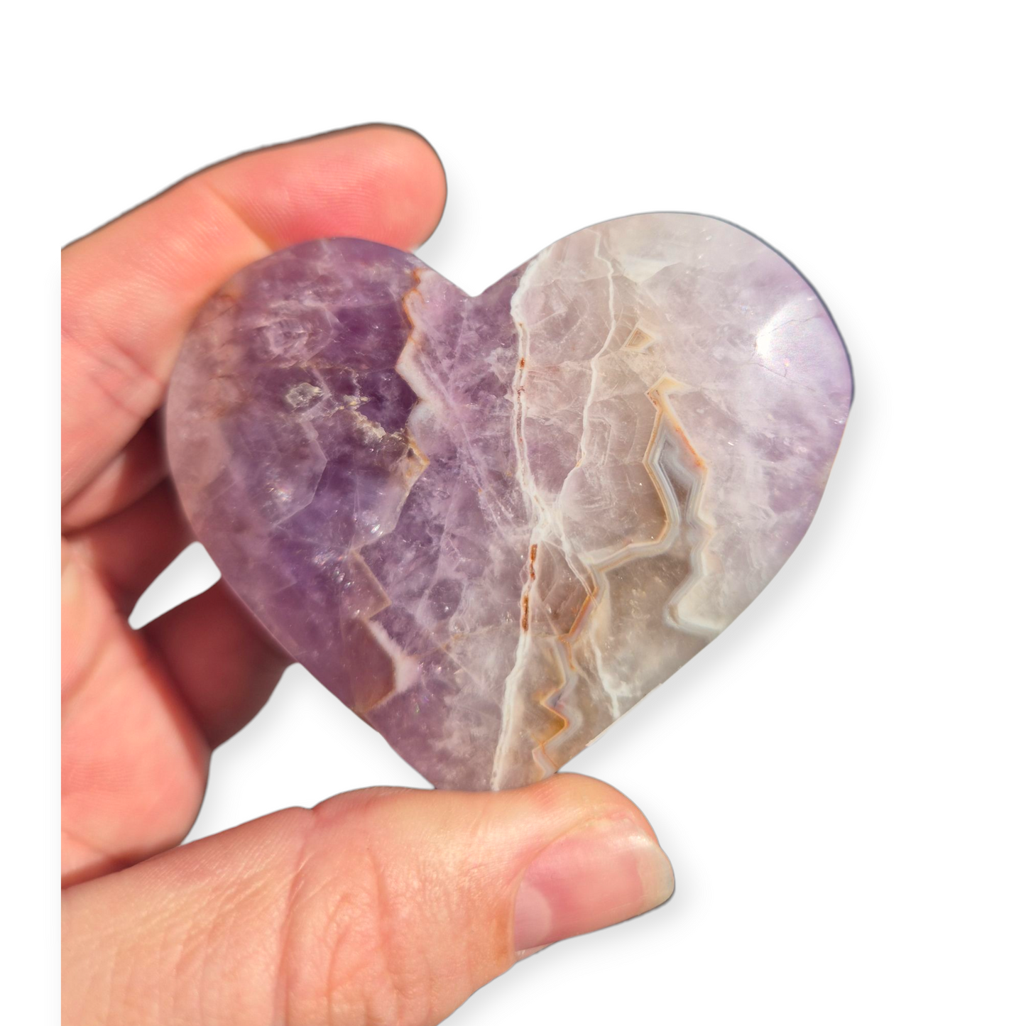 Crystals - Amethyst with Agate Polished Heart