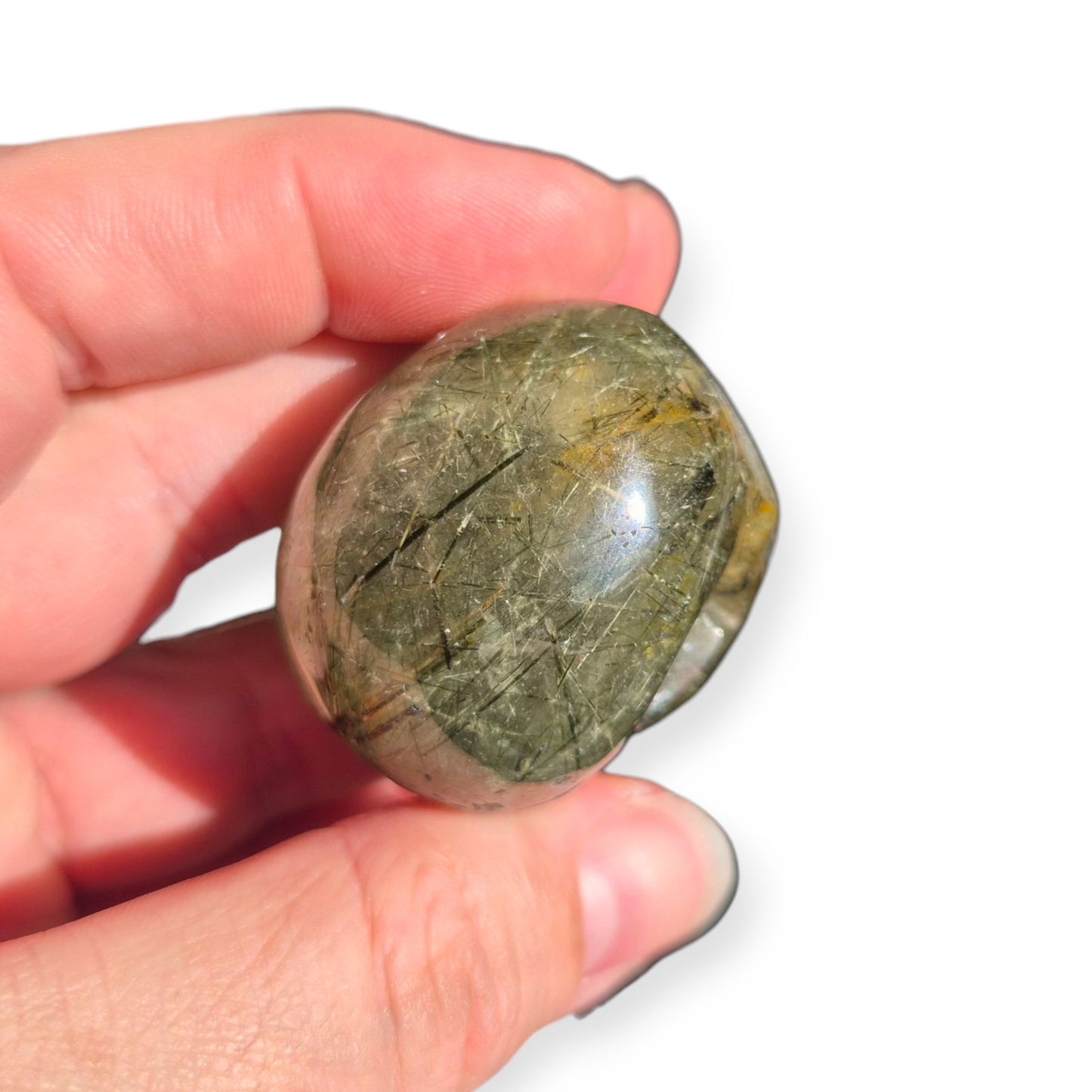 Crystals -  Epidote in Prehnite Skull
