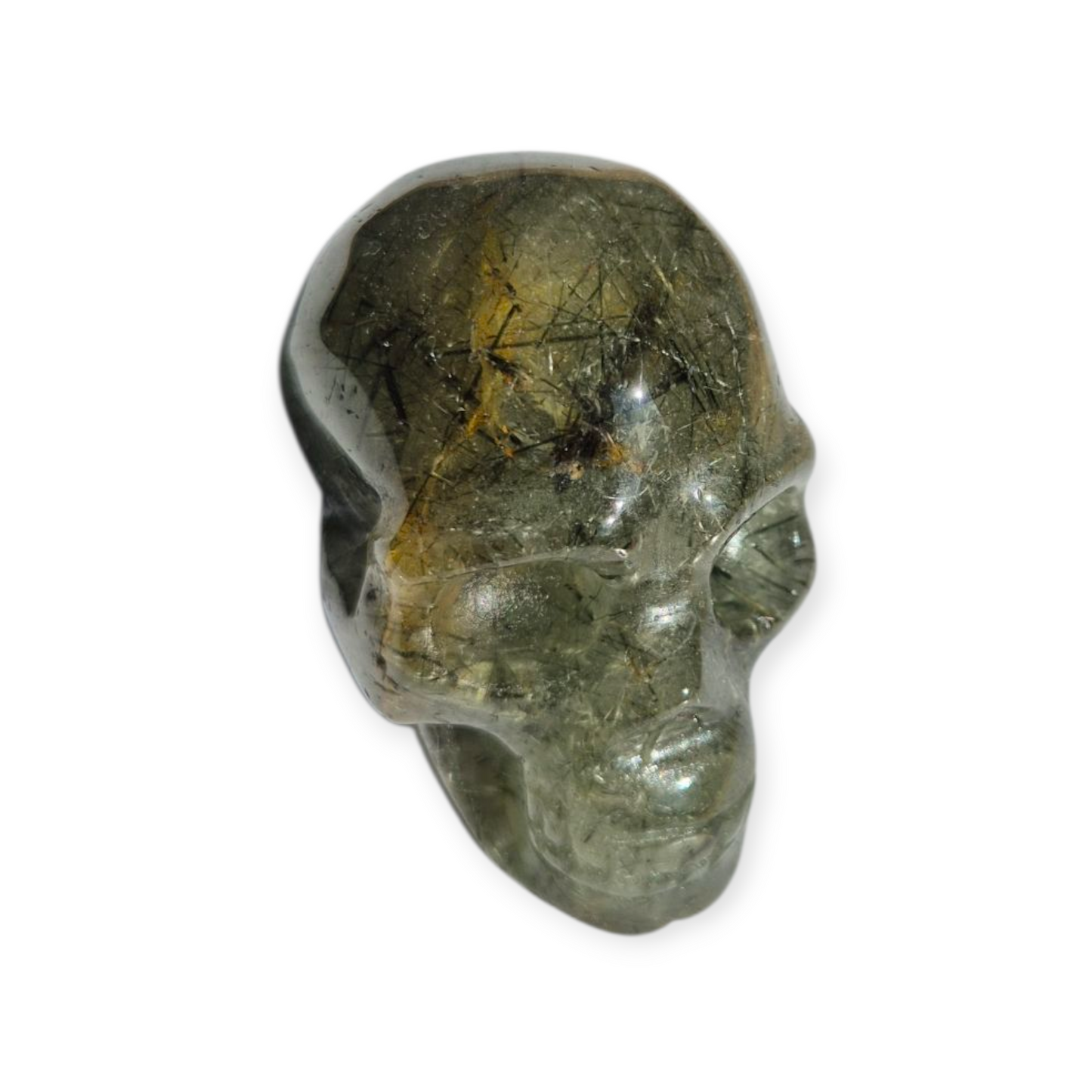 Crystals -  Epidote in Prehnite Skull