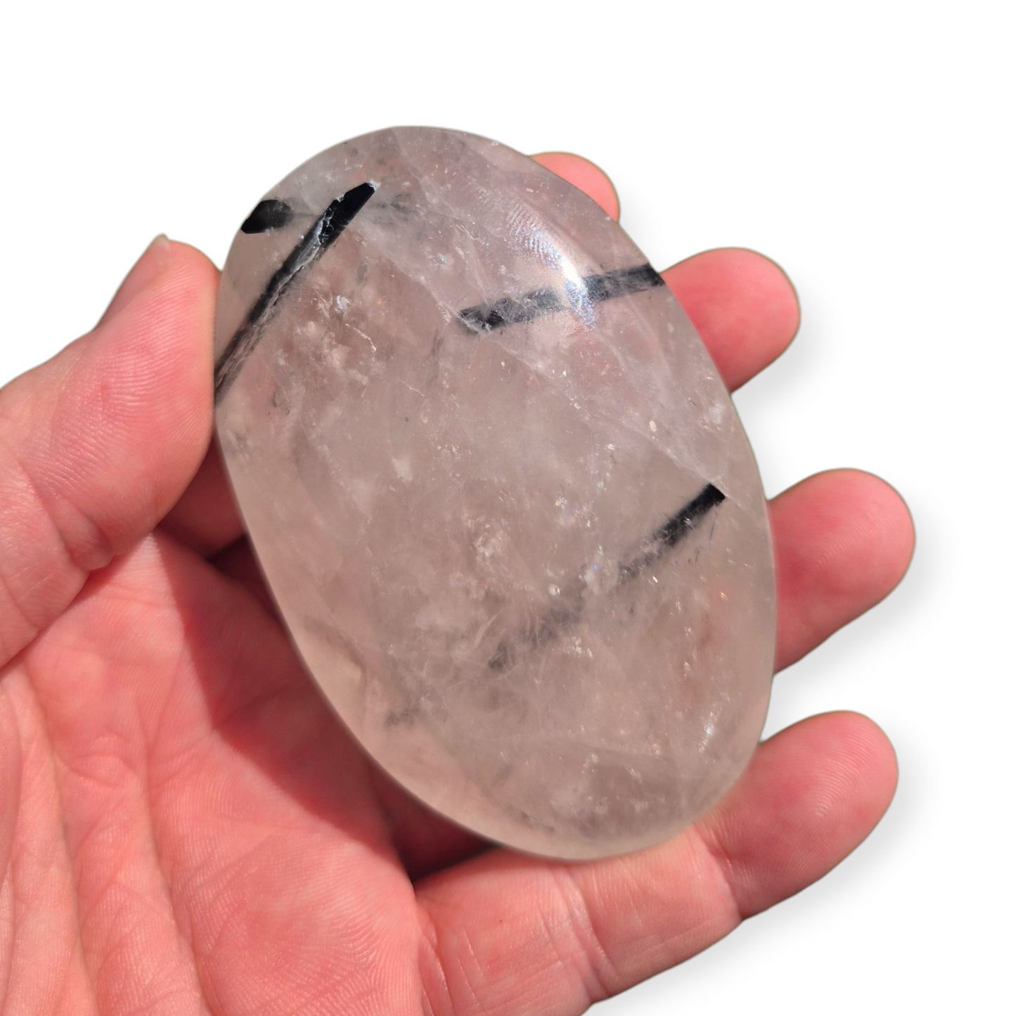 Crystals - Tourmalinated Quartz Palmstone