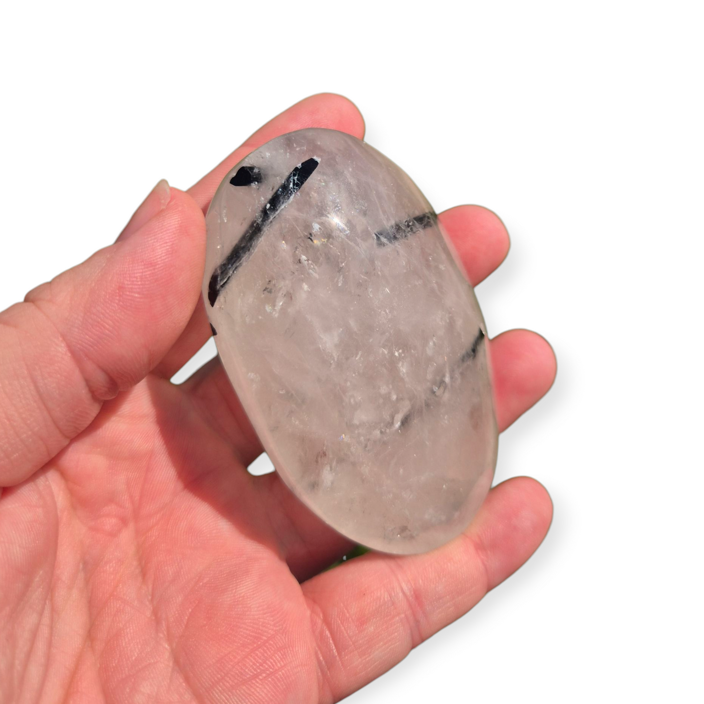 Crystals - Tourmalinated Quartz Palmstone