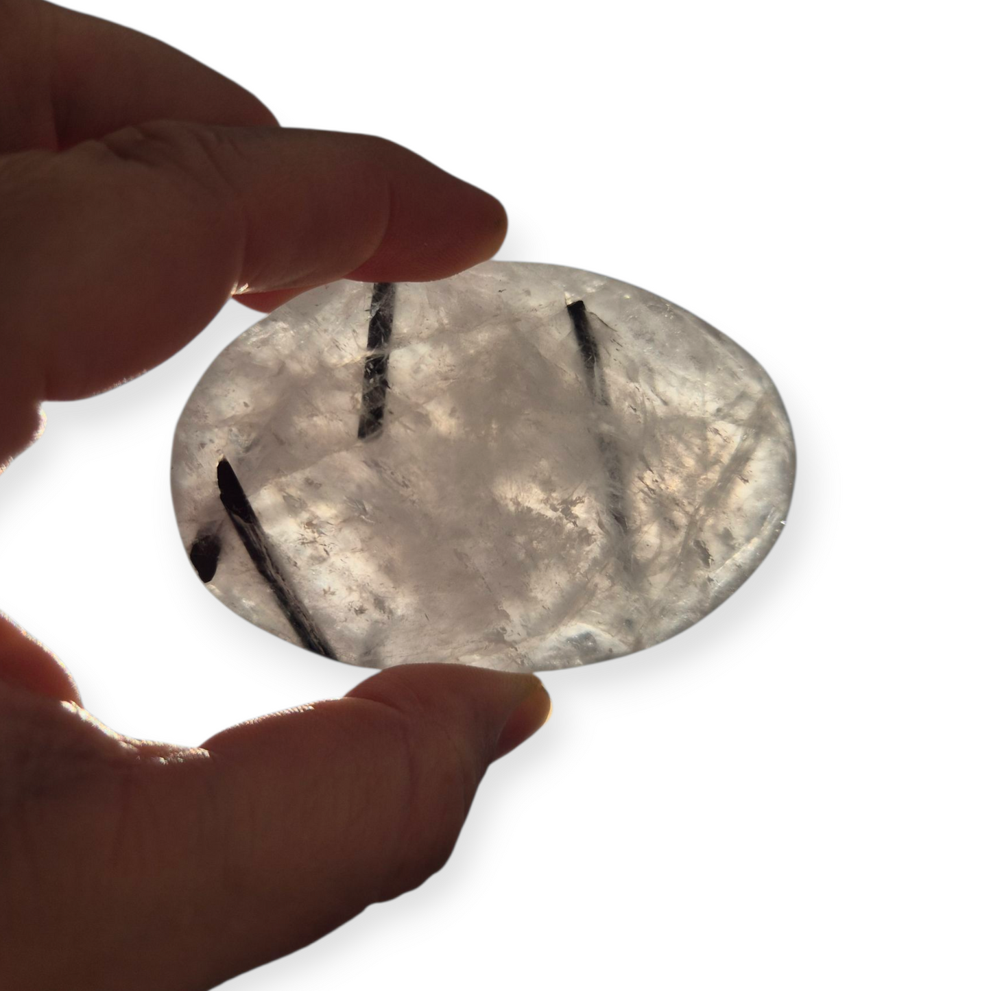 Crystals - Tourmalinated Quartz Palmstone